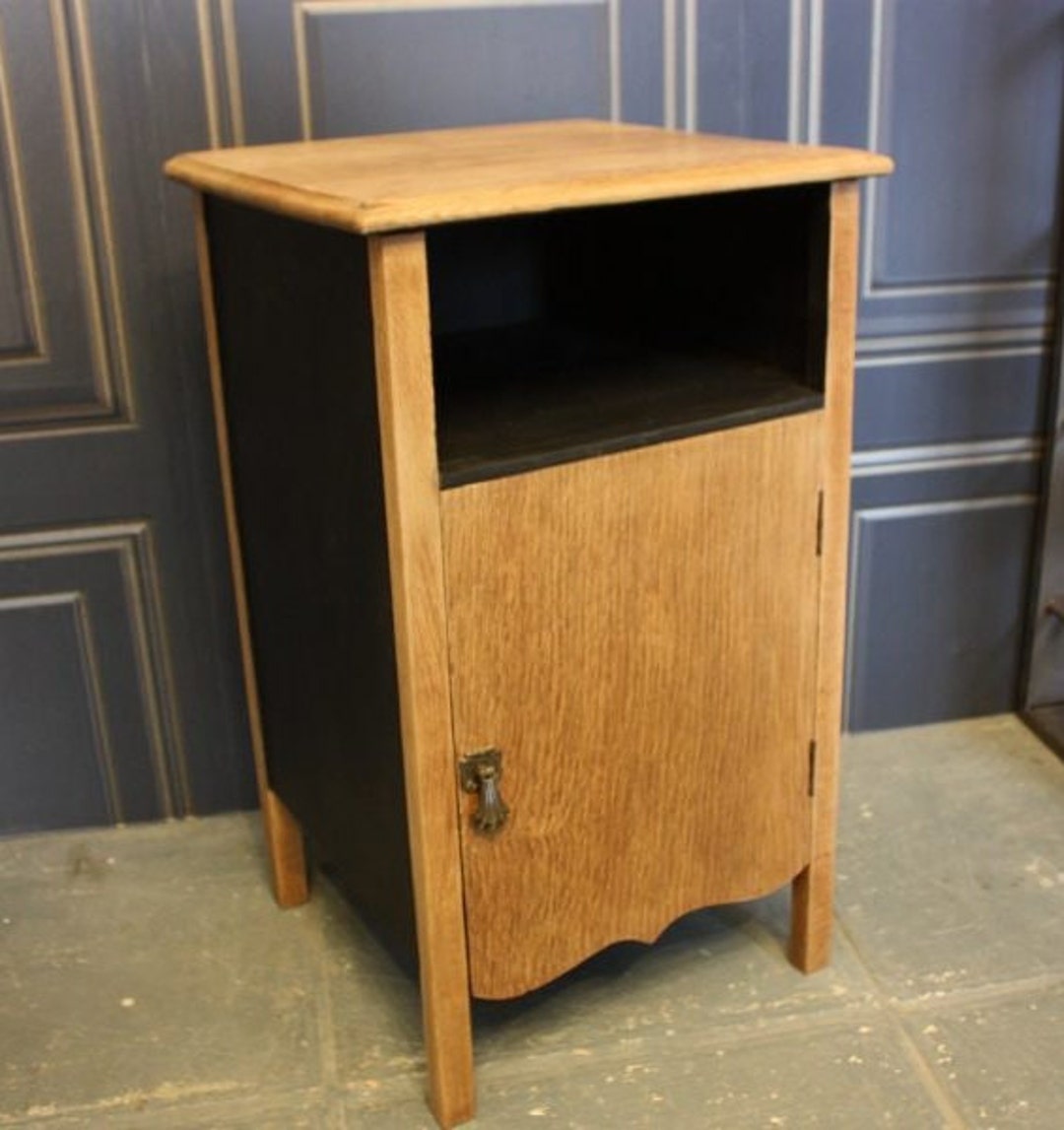 Vintage Oak Bedside Table Etsy