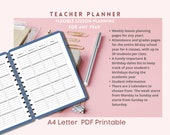 Teacher Planner Calendar Printable Flexible Academic Year - Etsy