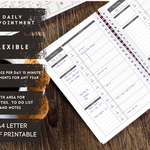 Daily Appointments Template Printable, Appointment Sheet Undated Daily Hourly Schedule, 15 Minute Increments for Any Year - A4 & Letter