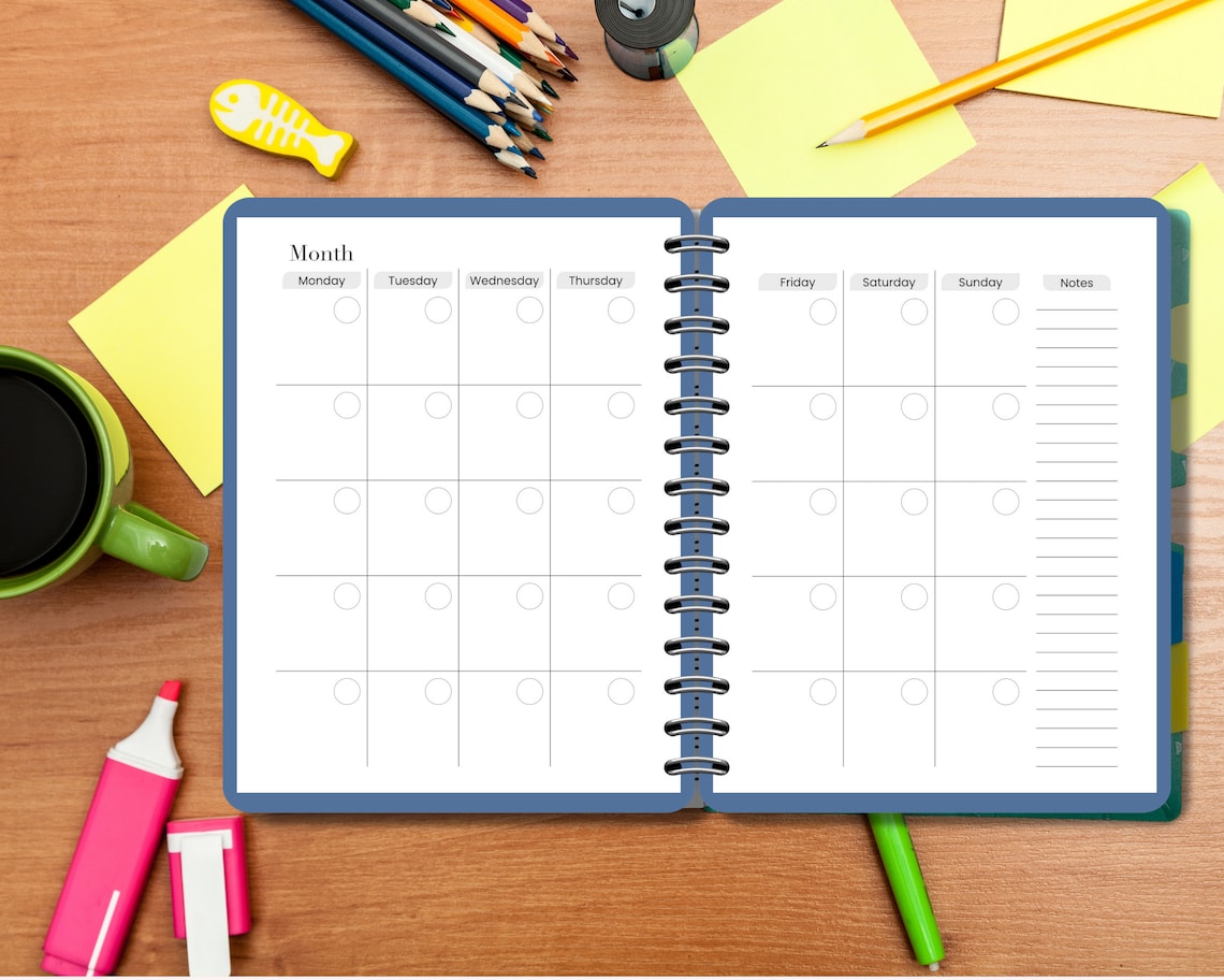 Teacher Planner Calendar Printable Flexible Academic Year - Etsy