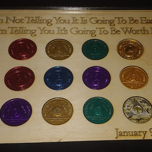 Placa de recuperación personalizada con 12 monedas