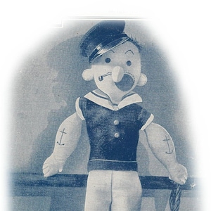 Vintage POPEYE THE SAILORMAN toy sewing pattern 1940s