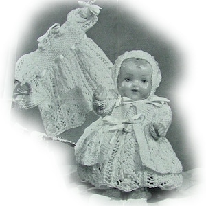 Vintage Baby Doll 10&quot; knitting pattern 1940s