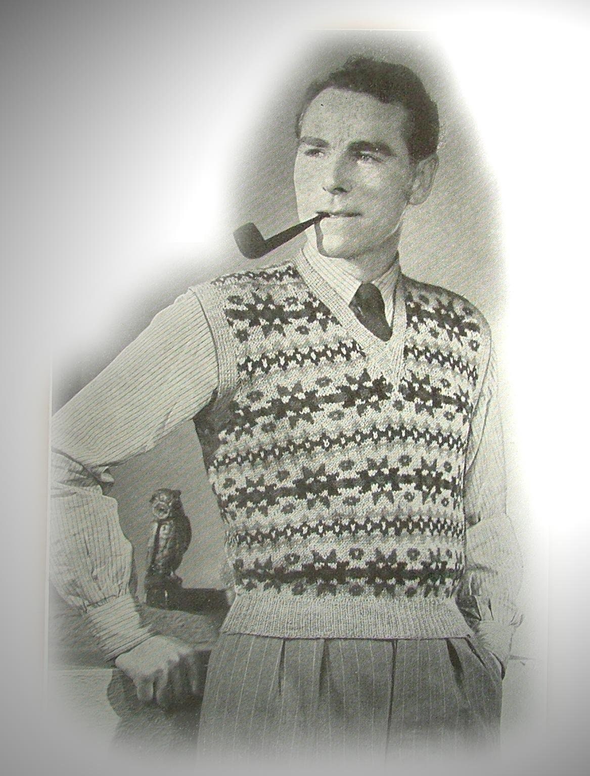 Fair Isle Pullover Mens Knitting Pattern 1940s - Etsy