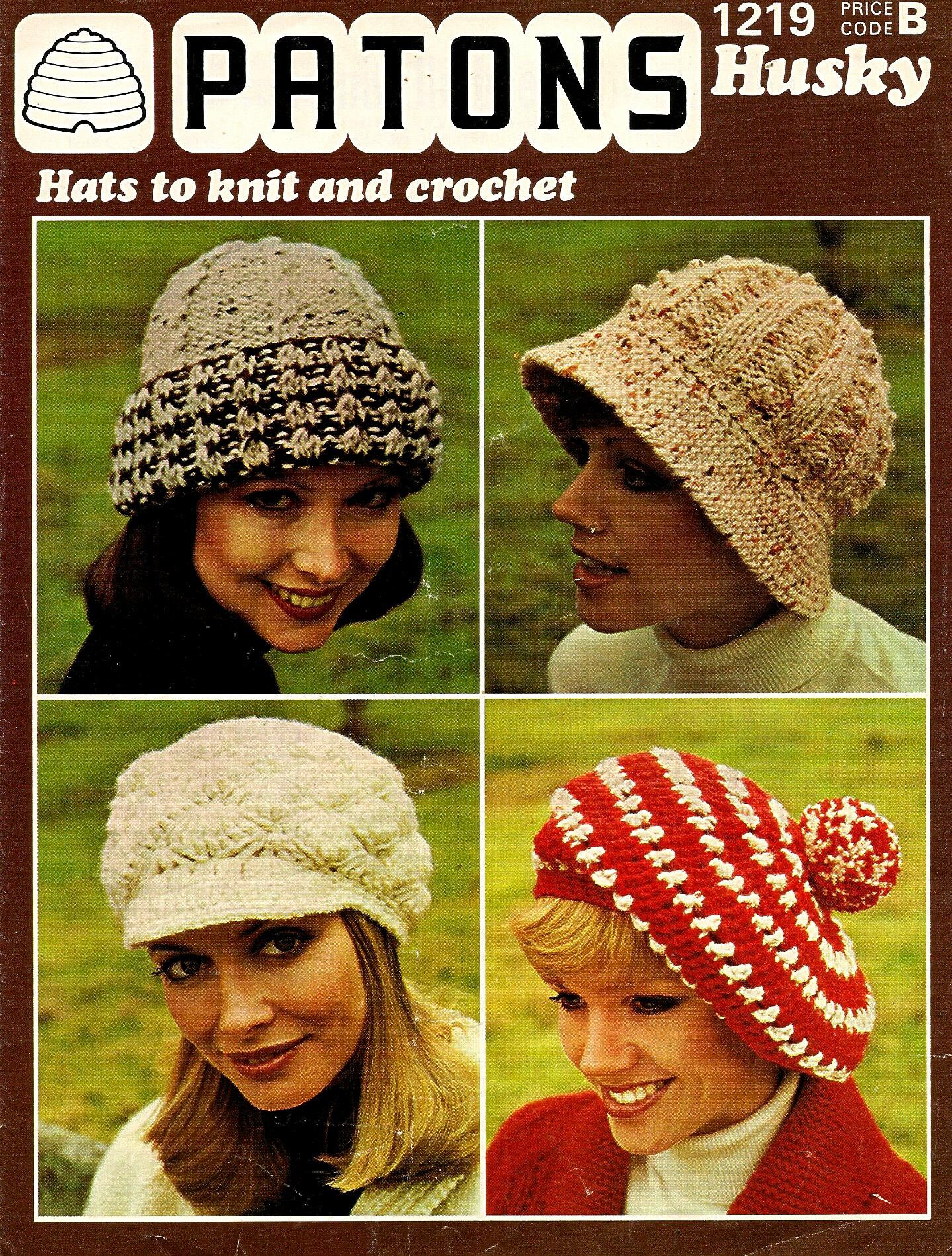 ヴィンテージ帽子 かぎ針編みと編み物 パトン 1219 - Etsy 日本