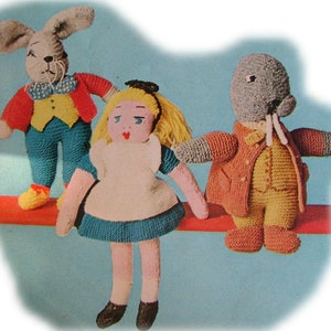 ALICE IN WONDERLAND vintage knitting pattern