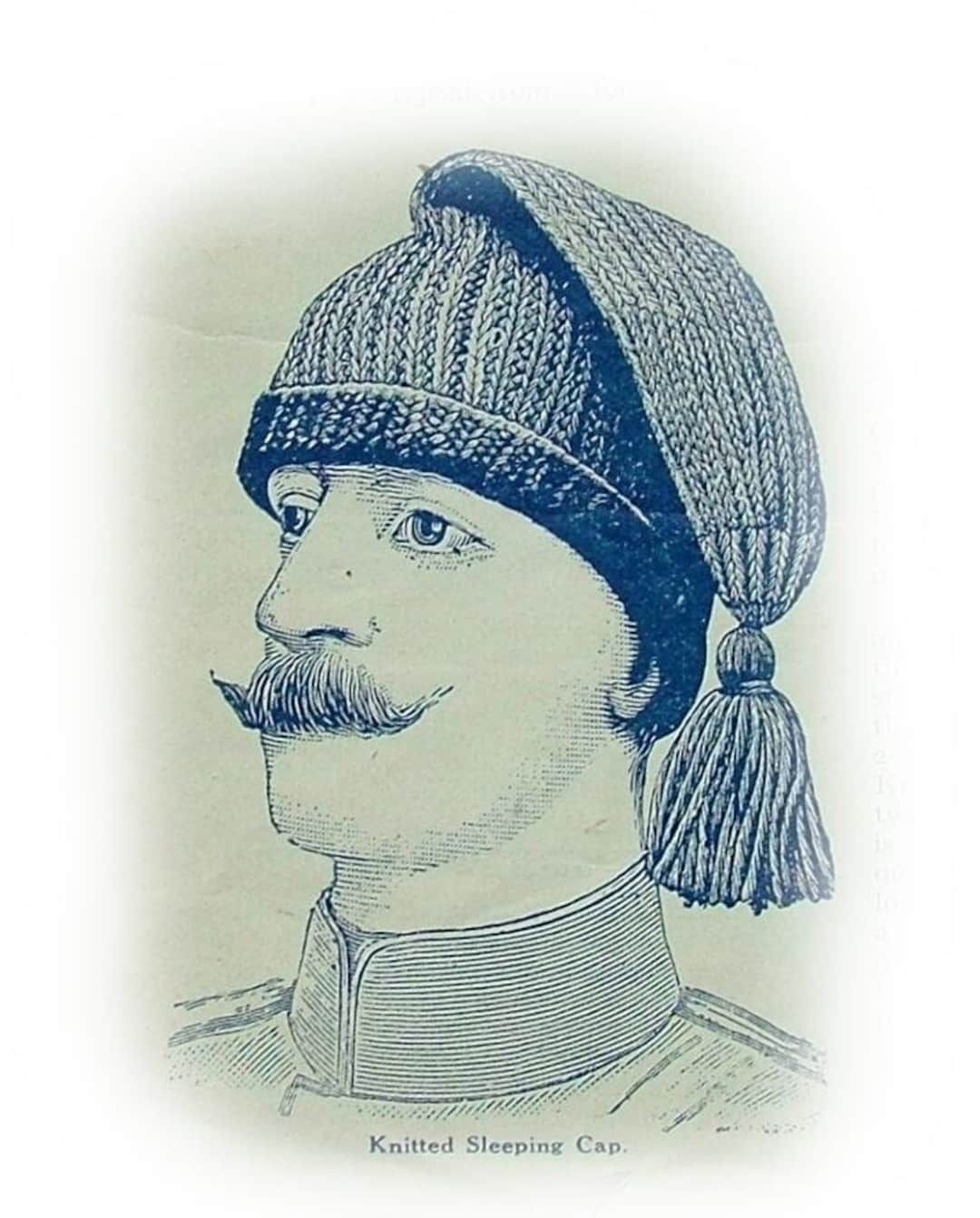 VINTAGE Sleeping Cap 1914 Knitting Pattern WW1 Etsy