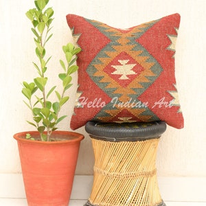 Rug Design Pillow Covers,Boho Throw Pillow Case,Farmhouse Style Geometric Pillow Case,Bohemian Kilim Pillow, Kilim Cushion Cover, Sofa Decor