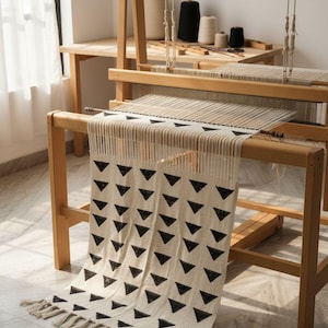 100% Cotton Handwoven Mudcloth Throw Blanket, Tasseled Bed Runner, Living Decor