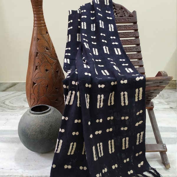 Black and White Bedspread With Tassels Etsy