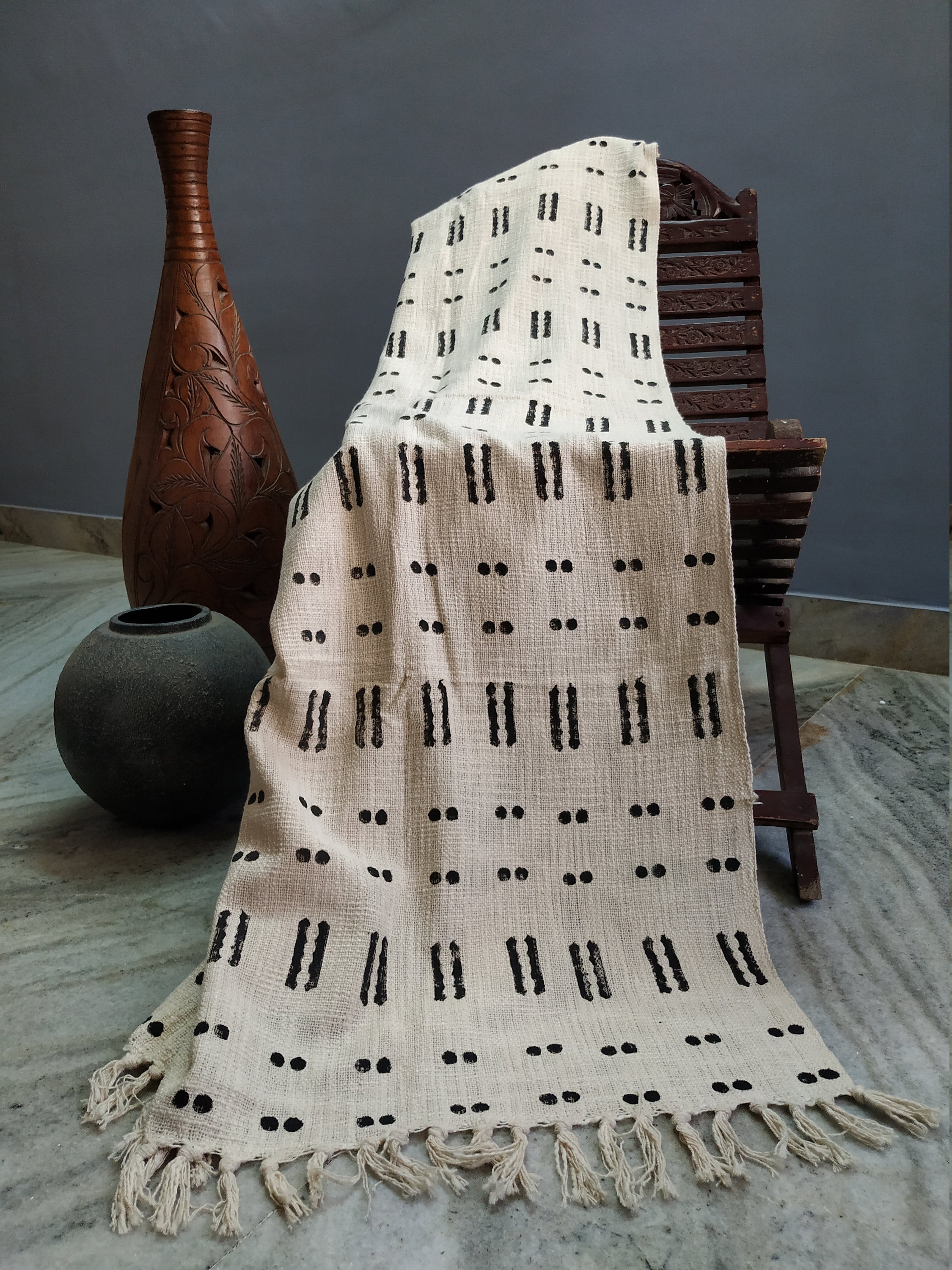 Handloom Mudcloth Blanket / Cotton Fringed Blankets / Throw Etsy