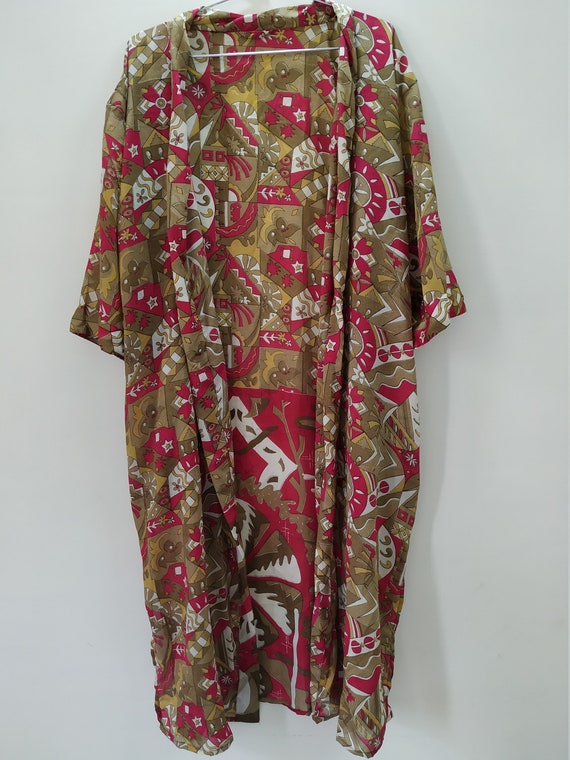 Kimono Saree Fabric Sari Kaftan Night Robe Long Gown Indian | Etsy