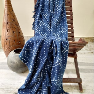 Indigo Decke, Tagesdecke, Boho Schlamm Tuch, Sofa Couch Tagesdecke, Wohnzimmer Dekor, Baumwolle Picknick Läufer, Handwebstuhl gewebt dekorativ
