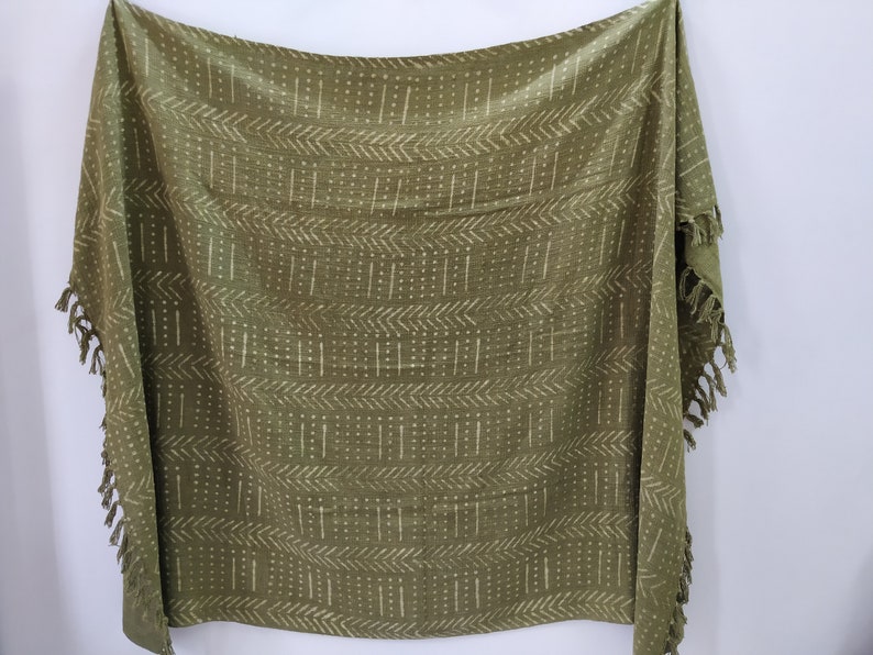 Olive Green Throw Blanket for Sofas Beach Throws Boho Cotton Etsy