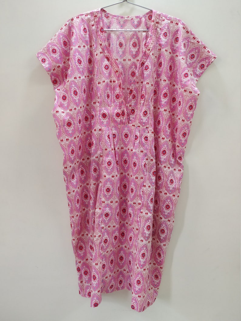Pink Kaftan Elastic Waist Dress Birthing Gowns Luxury Lounge Wear Feeding Gowns Loose Maternity Gowns Gift Summer Party Dresses Gift for Her