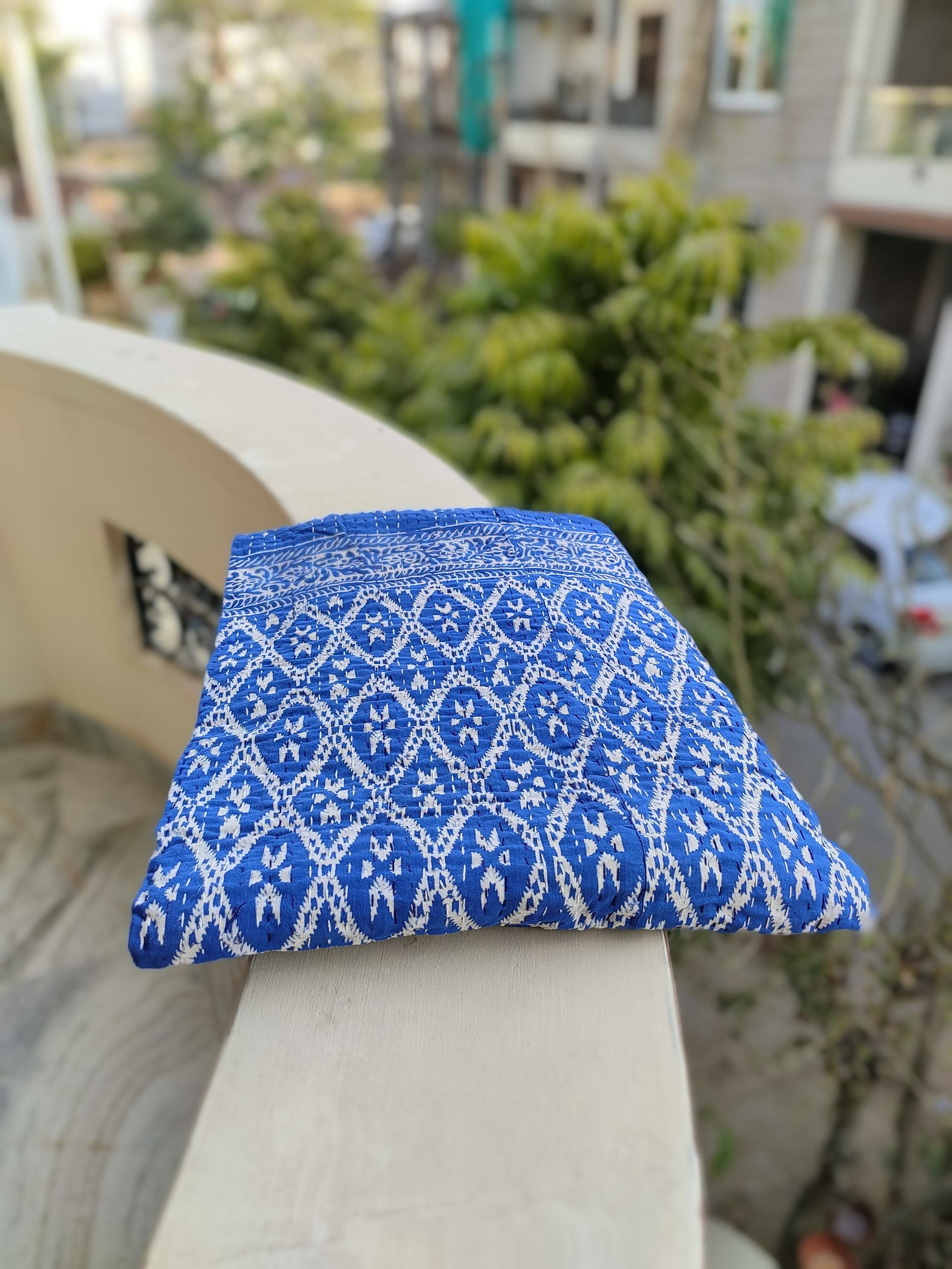 Kantha Quilt Hand Stitch Kantha Bedcover Indian Bohemian Etsy