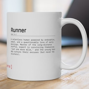 Personalised Runner Mug Ceramic Mug Sports Gift Running Enthusiast Cup Christmas Gift Festival Gift