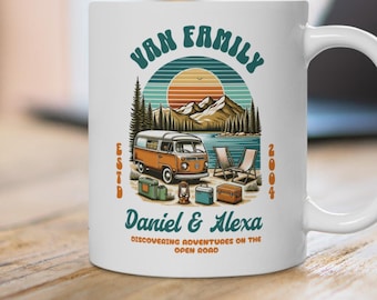 Taza personalizada para familia de furgonetas: taza de café de camping personalizada