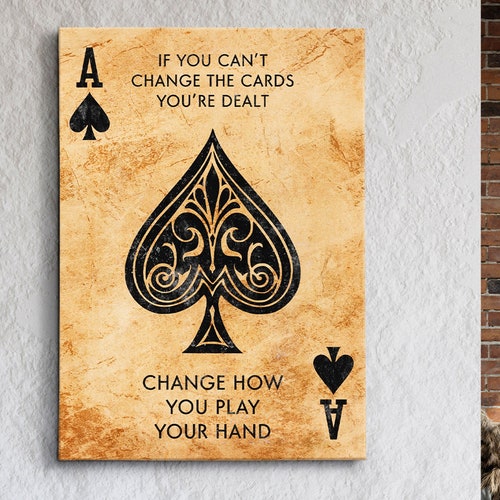Ace of Spades Playing Card Art Printable Decor Black White Etsy