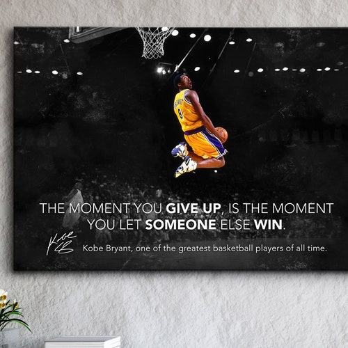 Kobe Bryant Framed Canvas Halo Rim Motivational Wall Decor Etsy