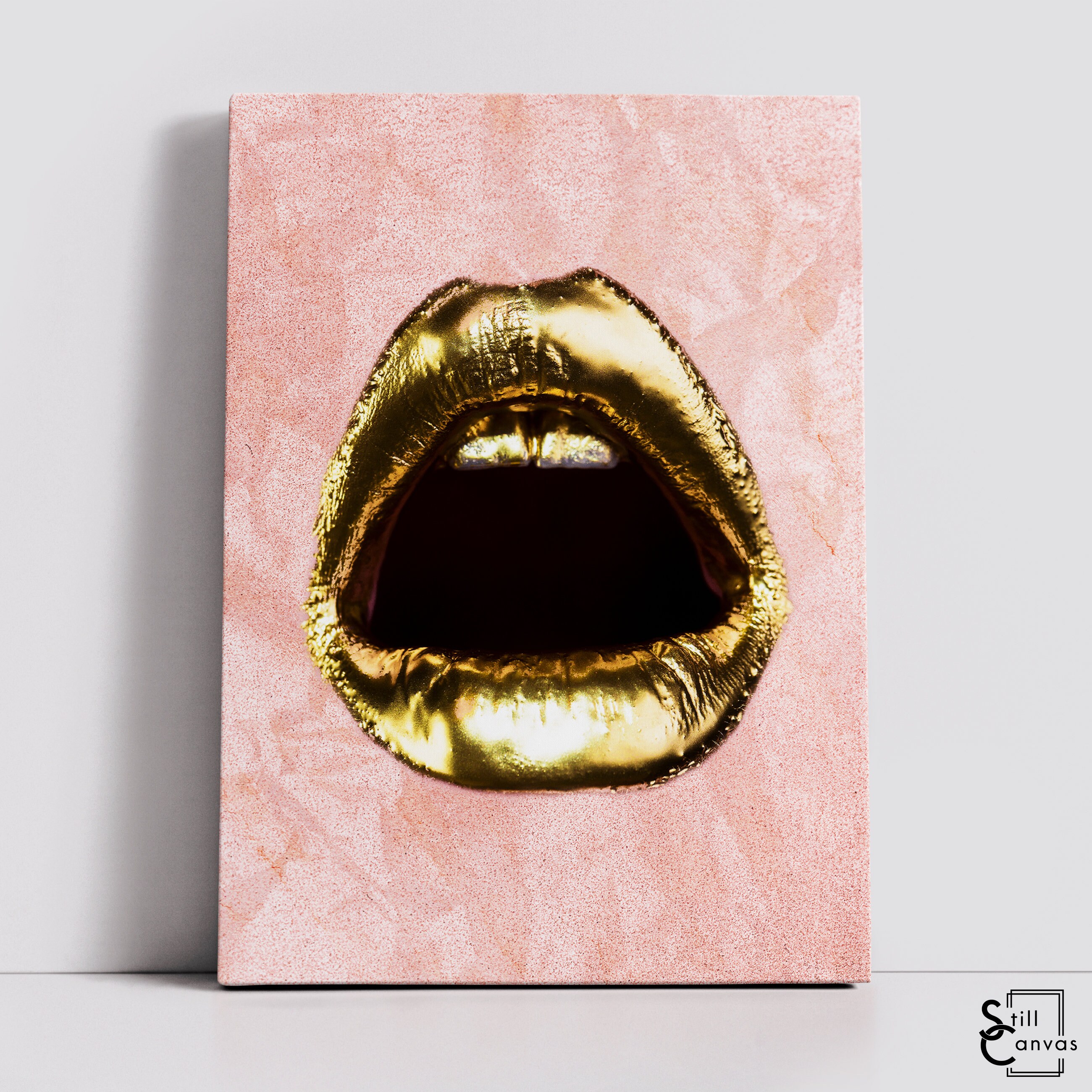 CREATIVE CANVAS ART Gold Lips Wall Art Office/Home Decor Etsy