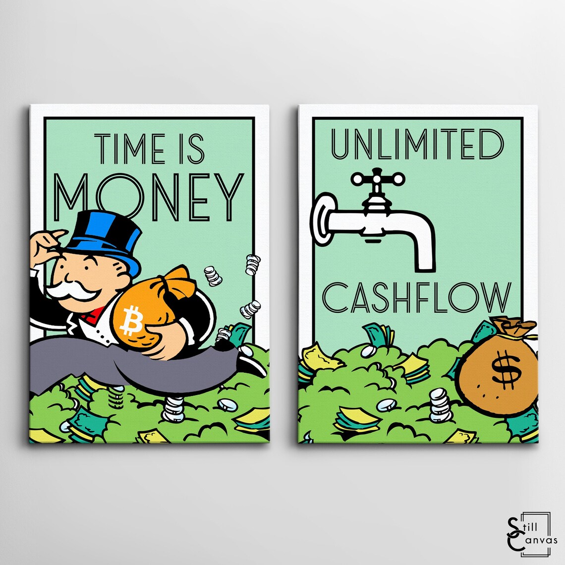 MOTIVATIONAL CANVAS ART Monopoly Duo Set Bundle Quotes Etsy
