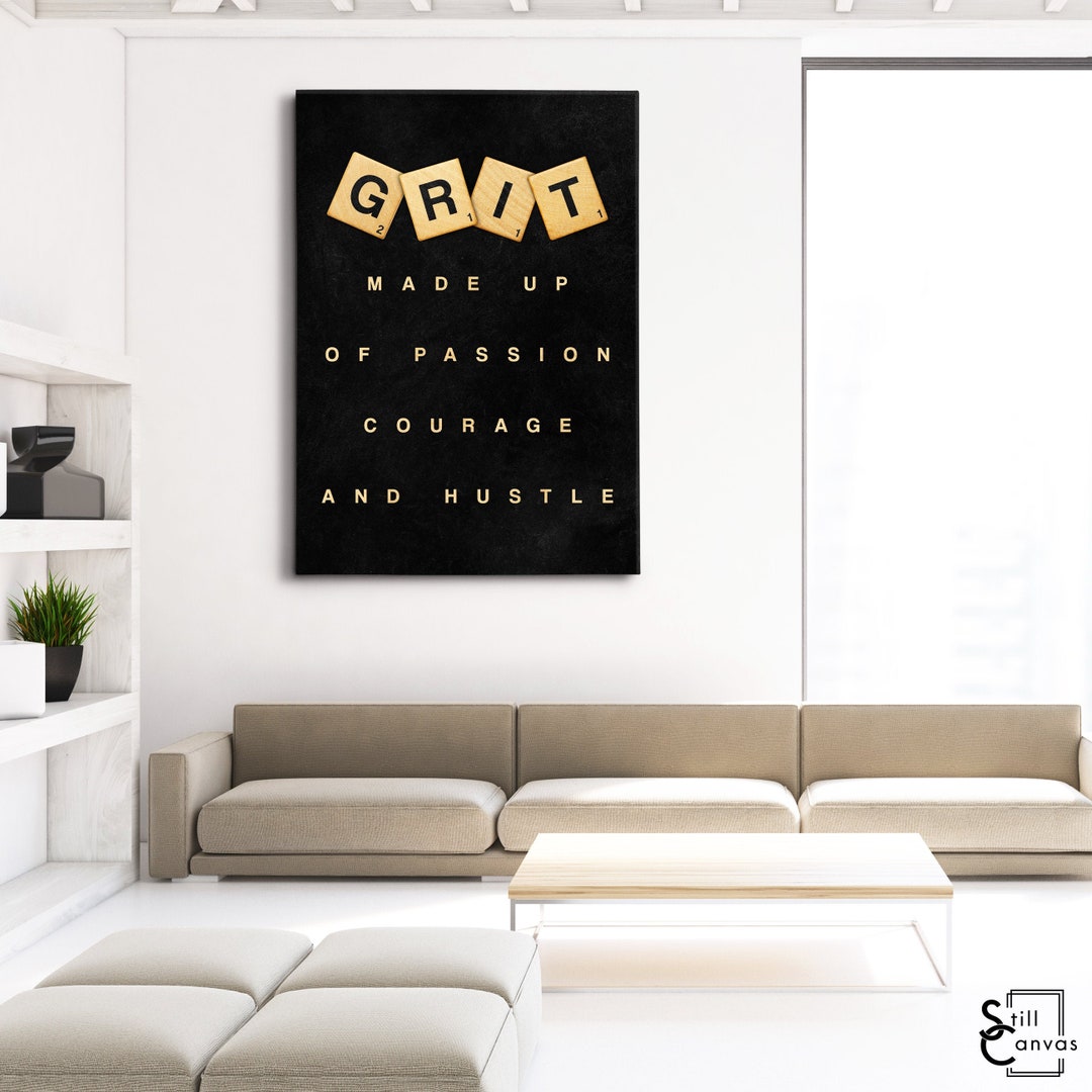 SCRABBLE CANVAS ART Grit Définition Pièces Citation Etsy France
