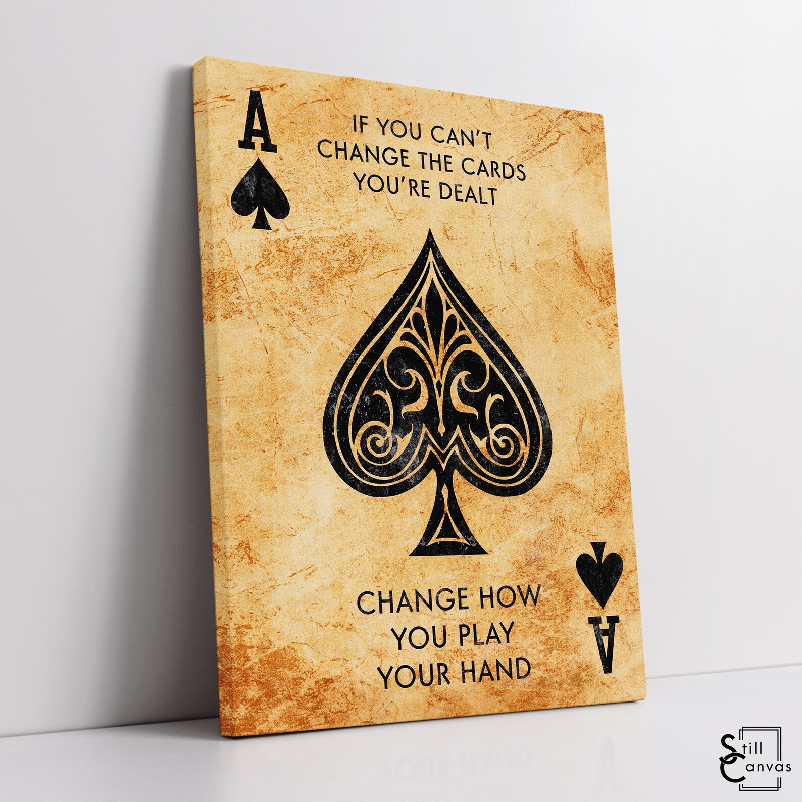 MOTIVATIONAL CANVAS ART Ace of Spades Quote Beige/black Etsy Australia