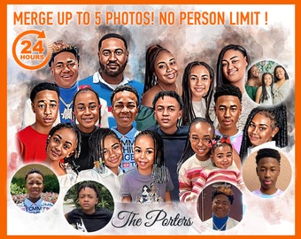 Portrait from photo Family Portrait From Different Photos Photoshop Editing Add Deceased Loved One to Photo Add Person to Photo Merge Photos