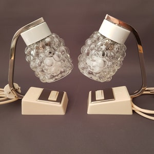 Set of two Mid-Century Richard Essig style bubble glass table lamps Germany 1960s