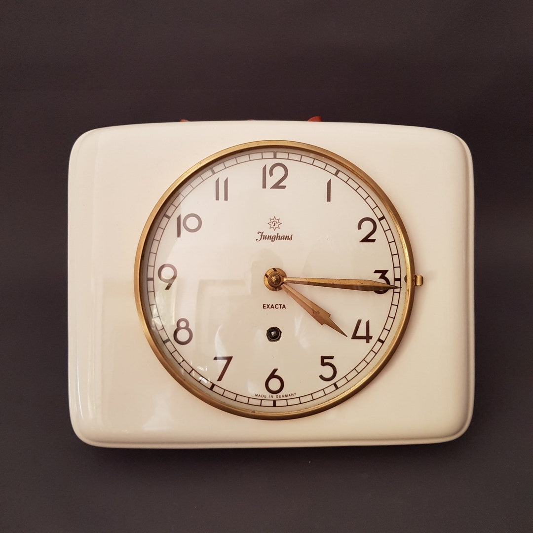 Junghans Exacta Wall Clock, Kitchen Clock 50s Germany Etsy