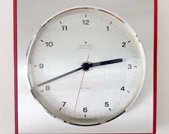 Vintage Junghans Ato Mat Mantel Desk Clock Battery Modernist Circa