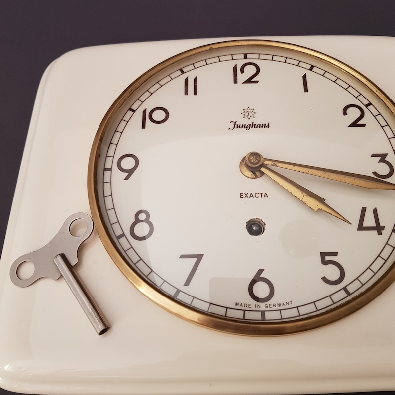 Junghans Exacta Wall Clock, Kitchen Clock 50s Germany Etsy