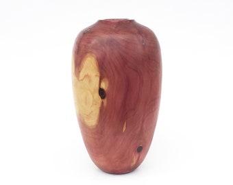 Hand-Turned Red Cedar Wood Vase | Rustic Home Decor (10 inch)