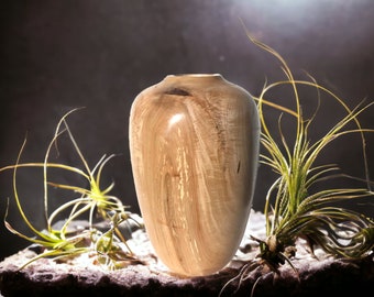 Handmade Maple Wood Vase: Rustic Home Decor, USA Made