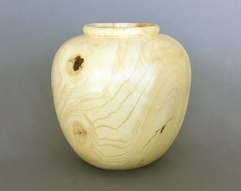 Hand-Turned Ash Wood Vase: Rustic Home Decor