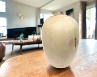 Handmade Ash Wood Vase: Rustic Minimalist Home Decor