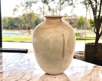 Handmade Maple Wood Vase: Rustic Home Decor, USA Made