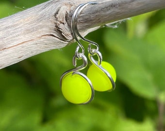 Neon Bead Earrings - Summertime Vibe - 5 Different Colours - Antique Bronze or Silver