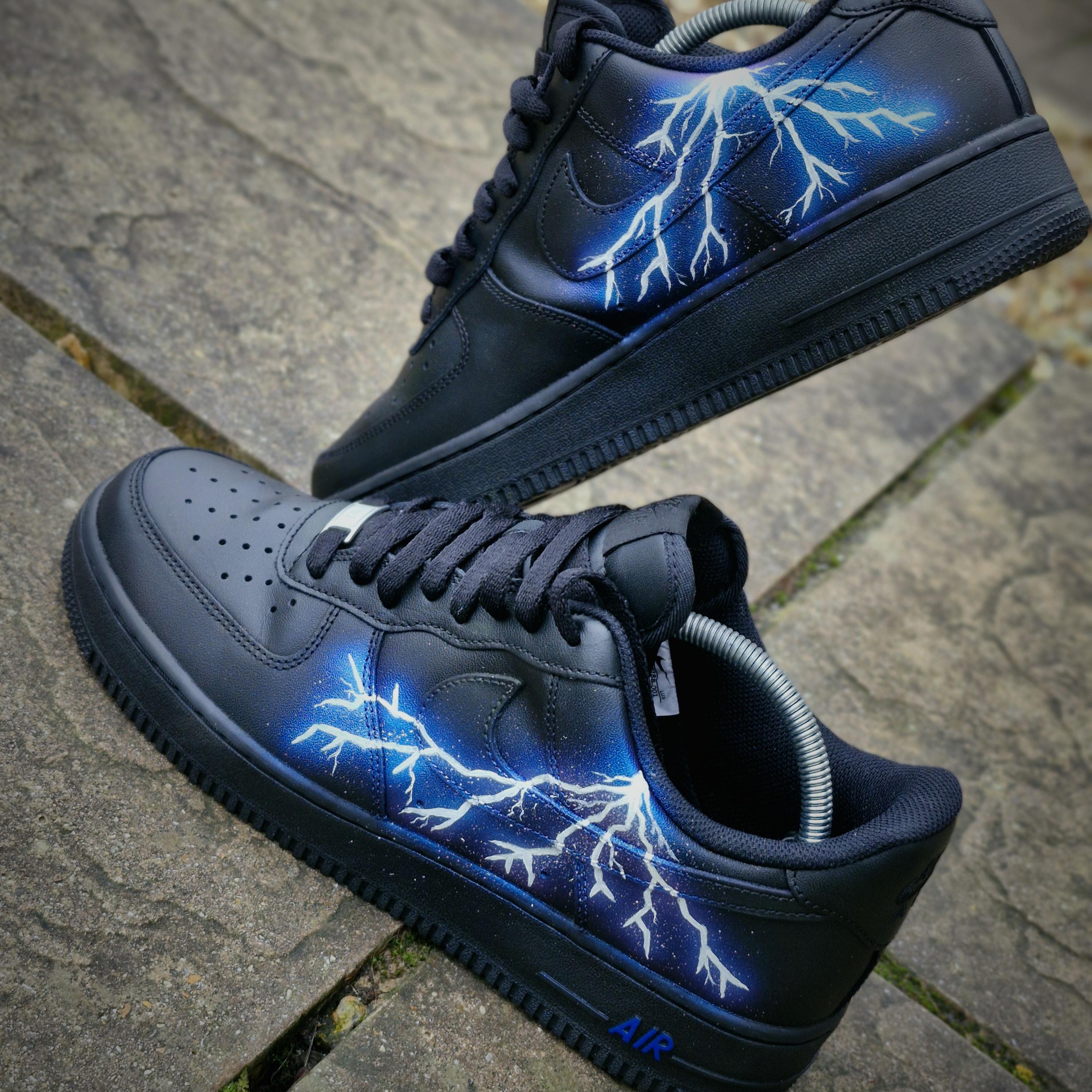 Lightning Af1 Niestandardowe Niebieskie Buty Sportowe Electric