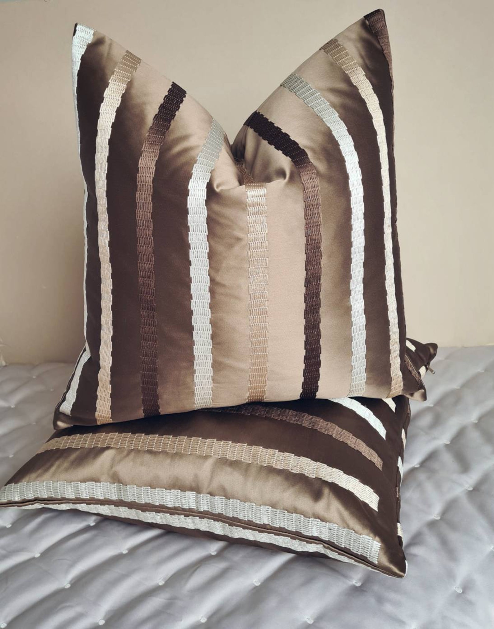 Satin Cushion Cover 45cmx45cm Decorative Cushion Cover Sofa Etsy