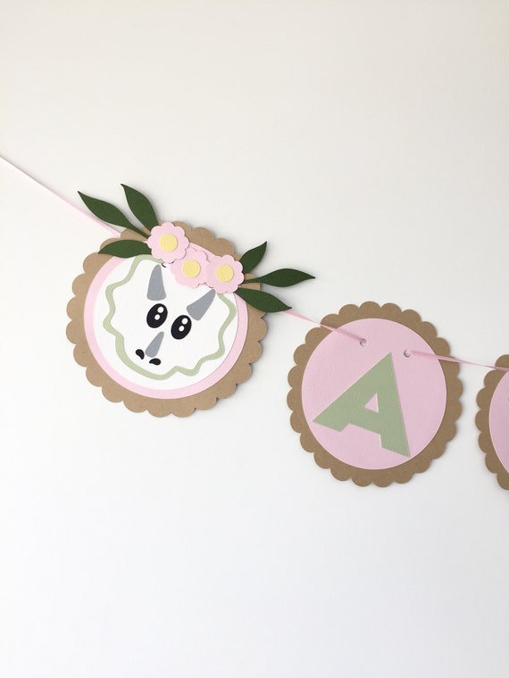 Dinosaur Girl Banner Happy Birthday Banner Joyeux Etsy