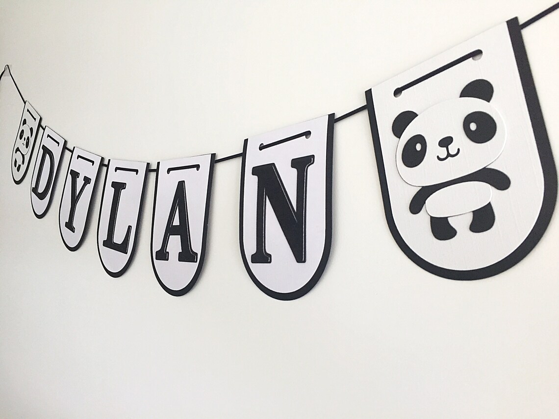 Panda banner panda theme birthday panda decor panda | Etsy