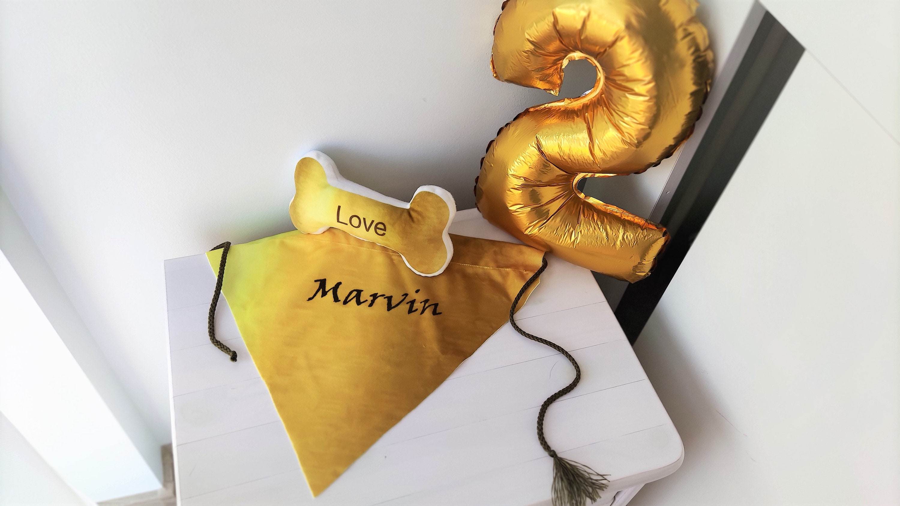 Personalisierte Mohn Hals Zubehör Hund gold Leine Taschentuch Etsy