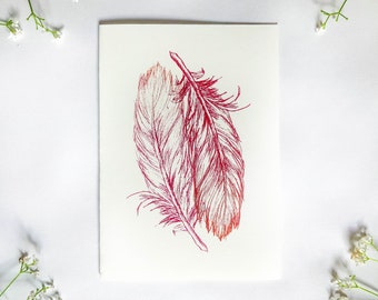Best Wishes Feather Postcard A6 High Quality Print on smooth 350gsm Matt or 255gsm Gloss Card.