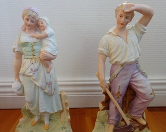 A pair of antique porcelain figures, Gebrüder Heubach, Lichte, around 1900