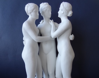 The three graces, grace, joy, beauty, bisque porcelain/Parian