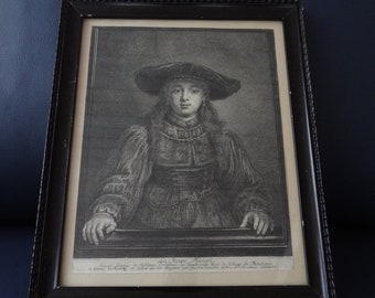 La Juive Fiancée, Rembrandt, copperplate engraving by Schmidt, Georg Friedrich (1712-1775)