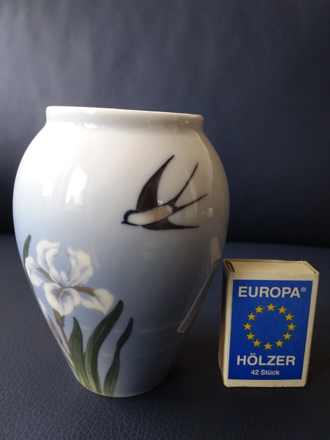 Royal Copenhagen Vase Swallow Iris 1st Choice Etsy