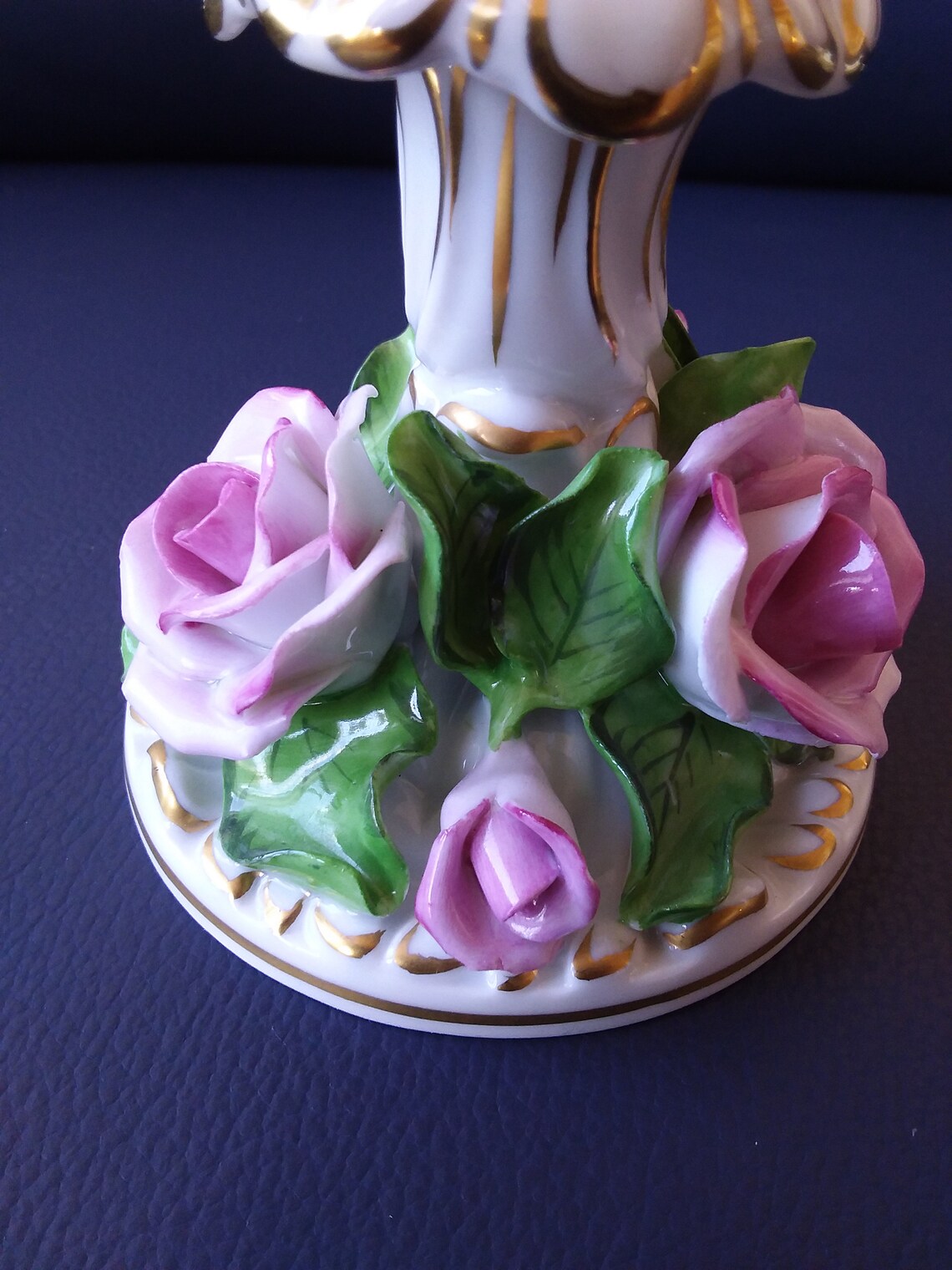 Herend porcelain candlesticks pink roses handpainted Etsy